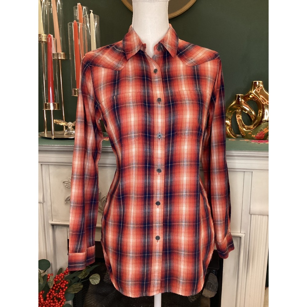 Ariat Womens Real Billie‎ Rae Plaid Long Sleeve Relaxed Fit Cotton Shirt Size S